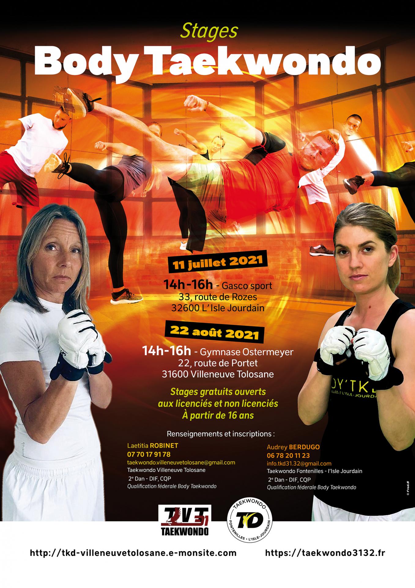 Affiche vtkd stages bodytaekwondo 2021 a3